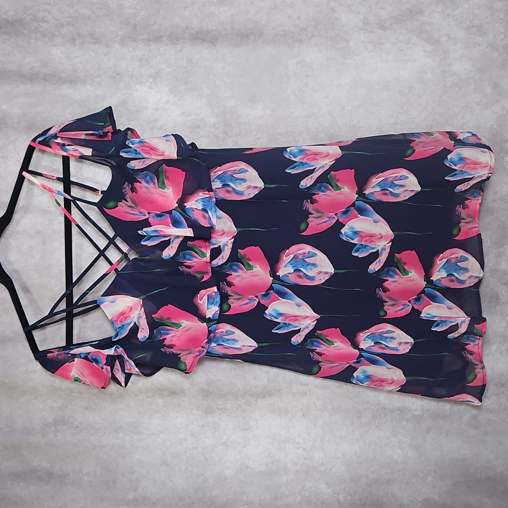 entro Anthropologie Off The Shoulder Floral Mini Dress Size Small